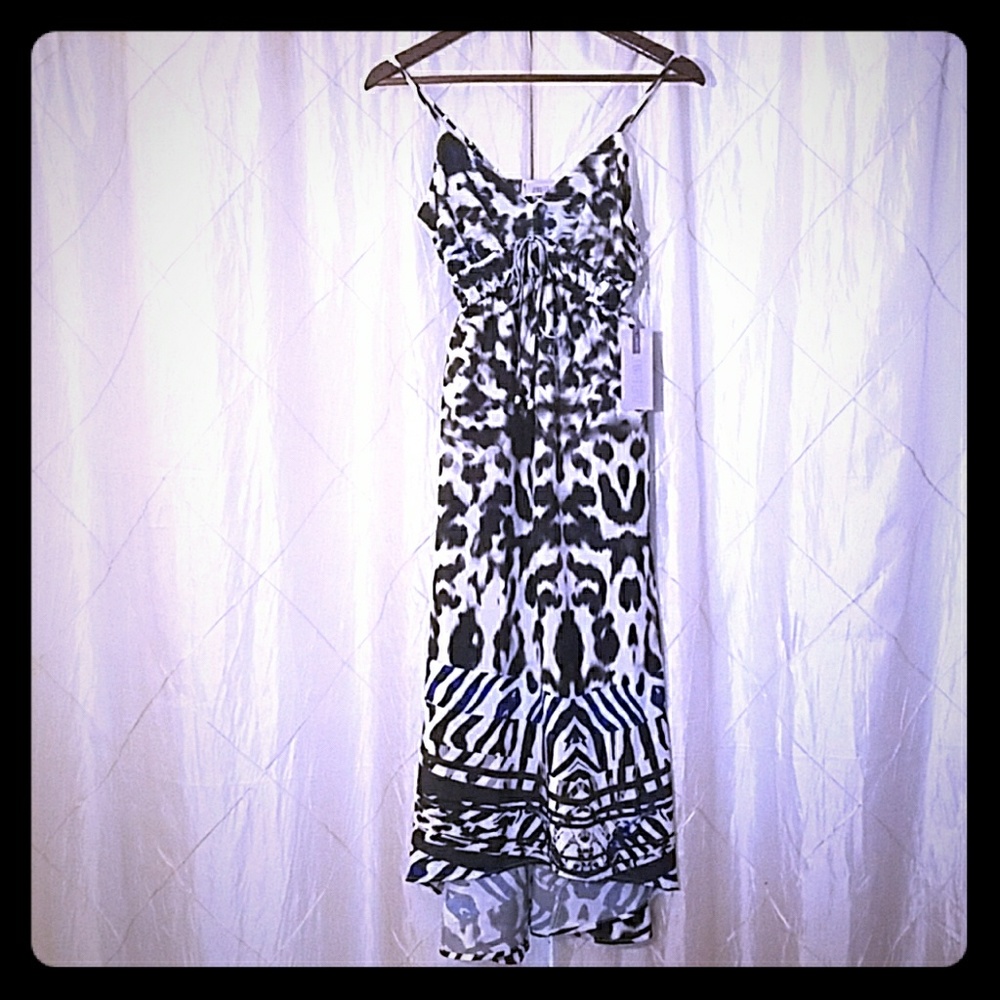 Jennifer Lopez animal print spaghetti strap dress